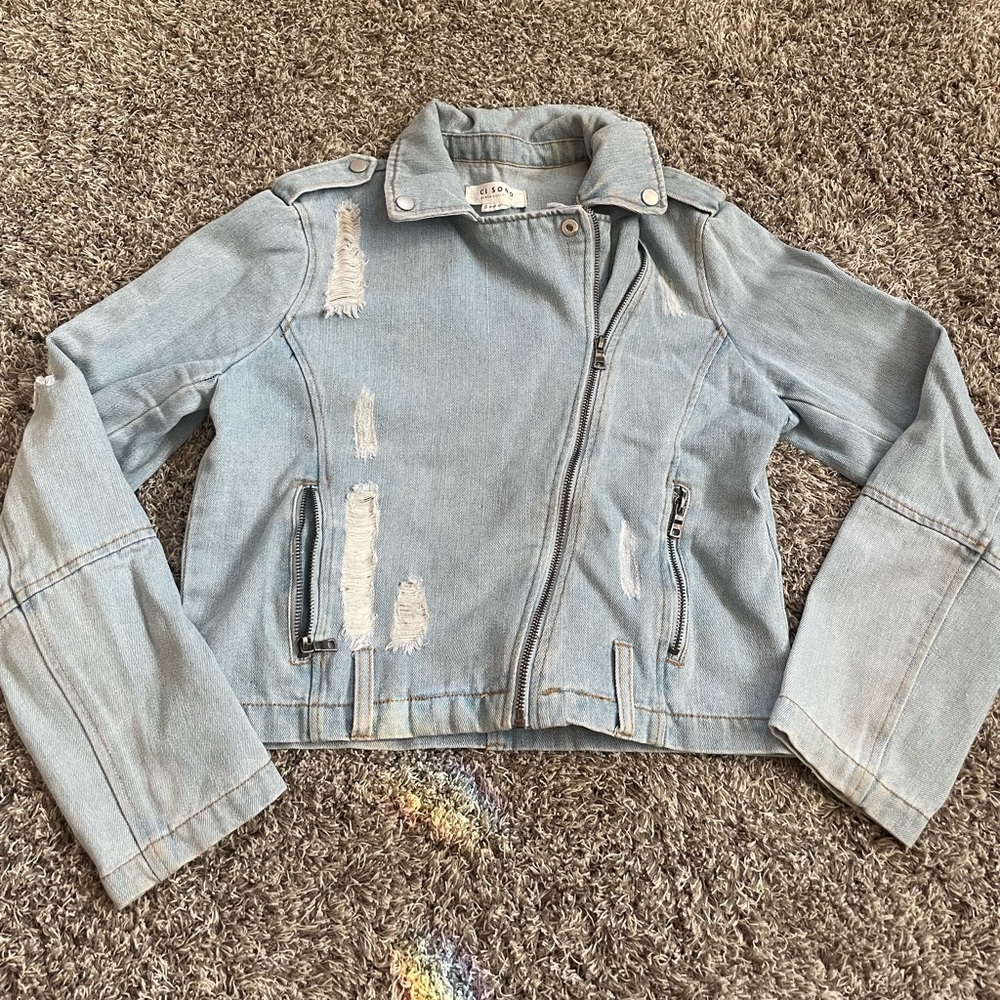 Ripped style jean jacket